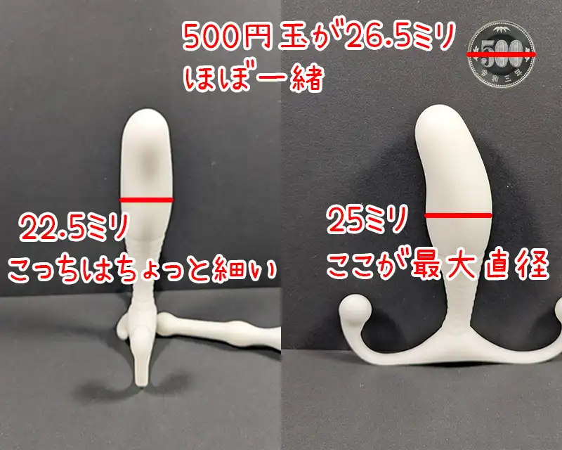 アネロスMGXトライデントの太さを図った画像